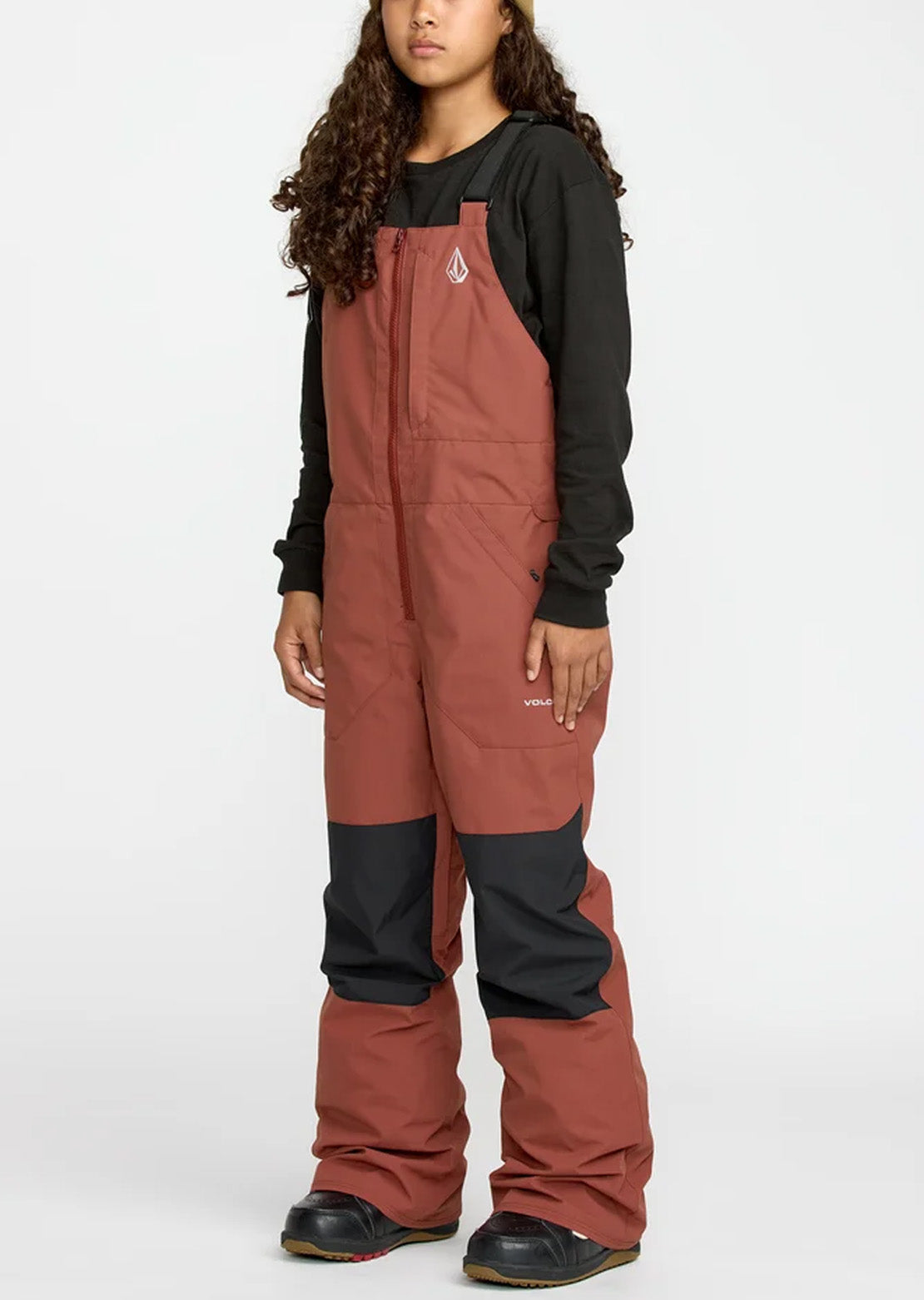 Volcom Junior Barkley Insulated Bib Overall Pants Henna