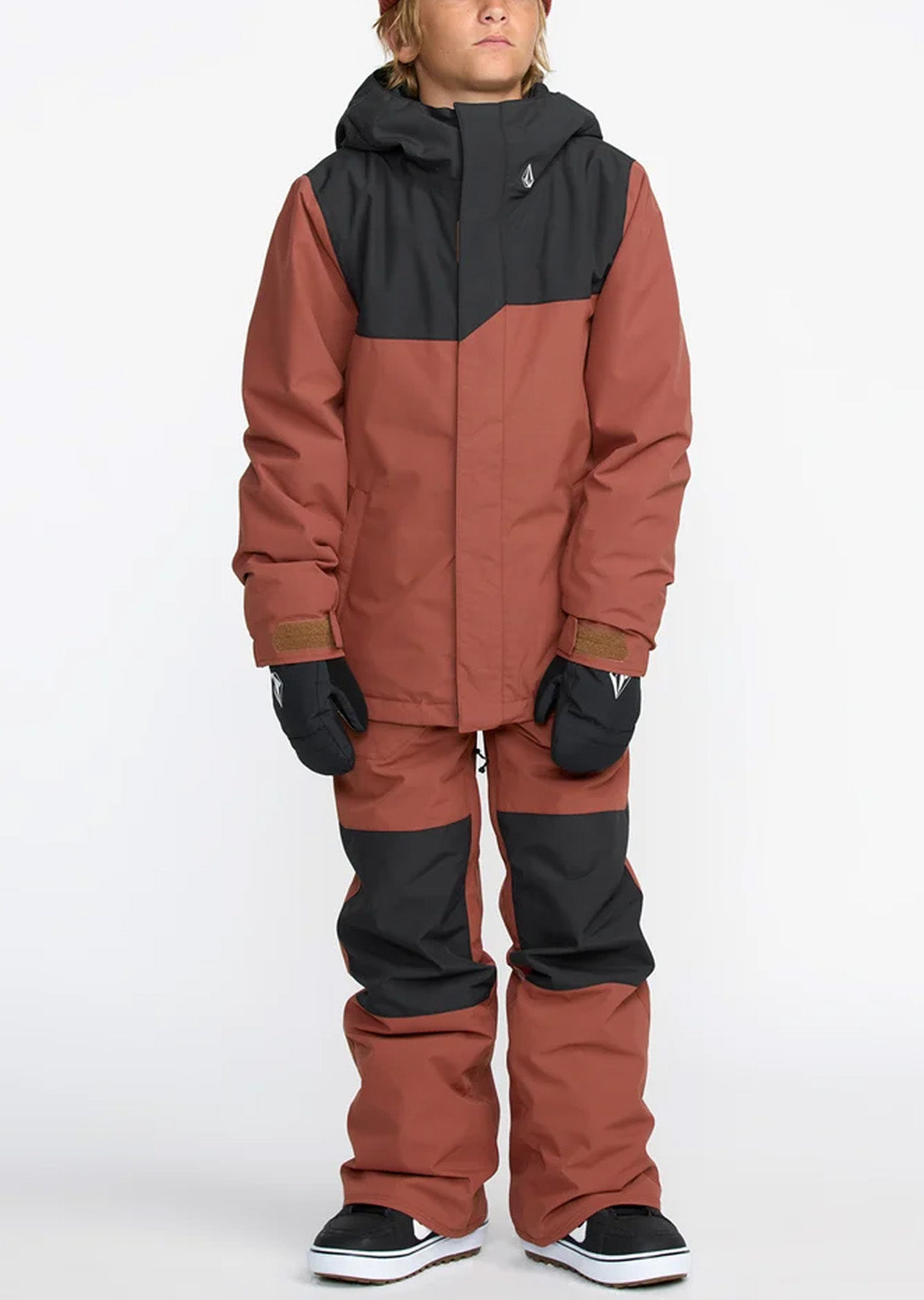 Volcom Junior Barkley Insulated Bib Overall Pants Henna