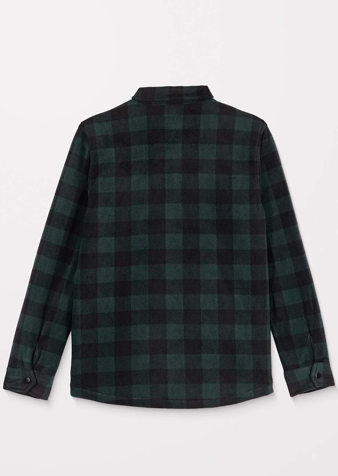 Volcom Junior Bowered Fleece Long Sleeve Button Up Shirt Scarab