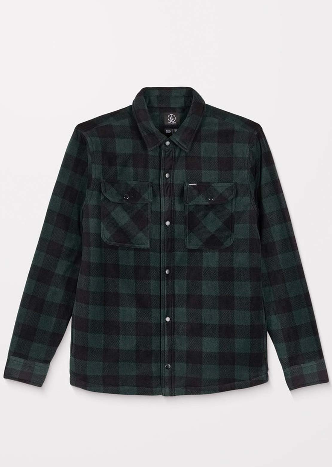 Volcom Junior Bowered Fleece Long Sleeve Button Up Shirt Scarab