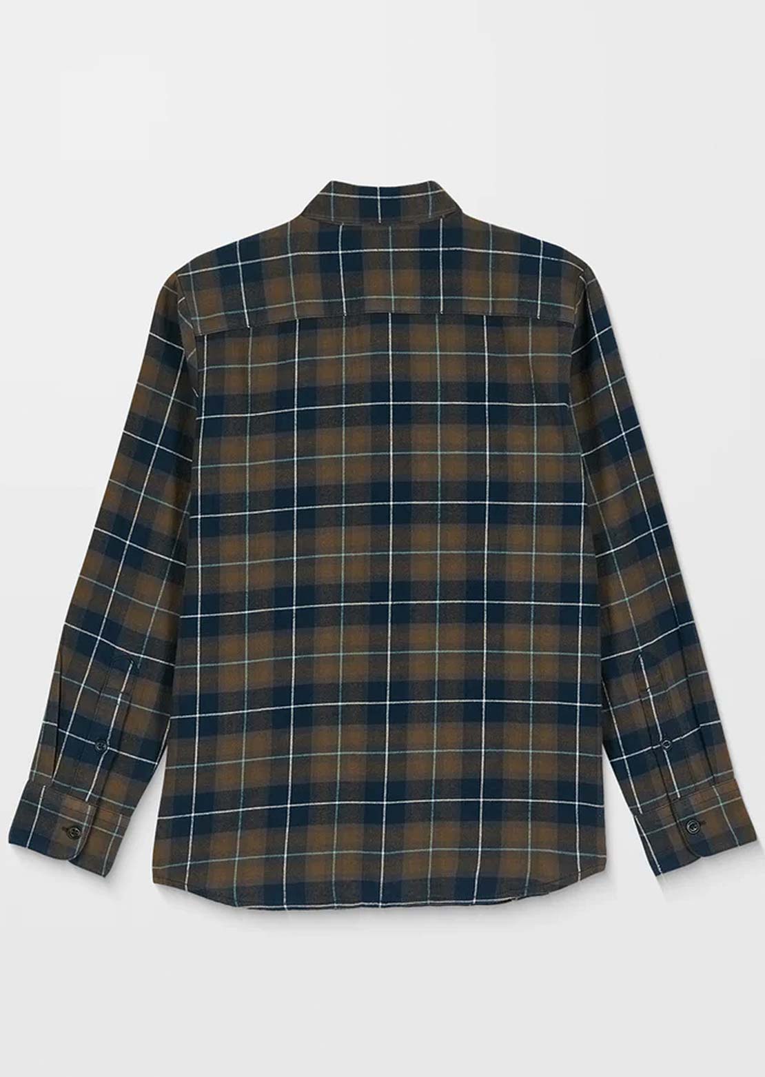 Volcom Junior Caden Plaid Long Sleeve Navy