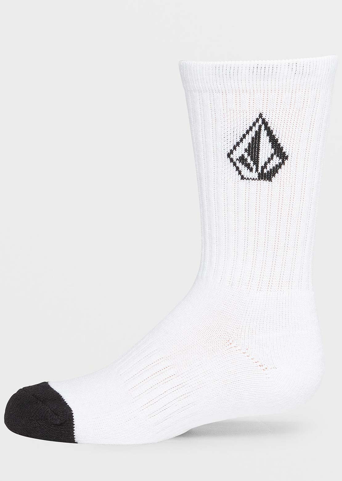 Volcom Junior Full Stone Socks - 3 Pack White