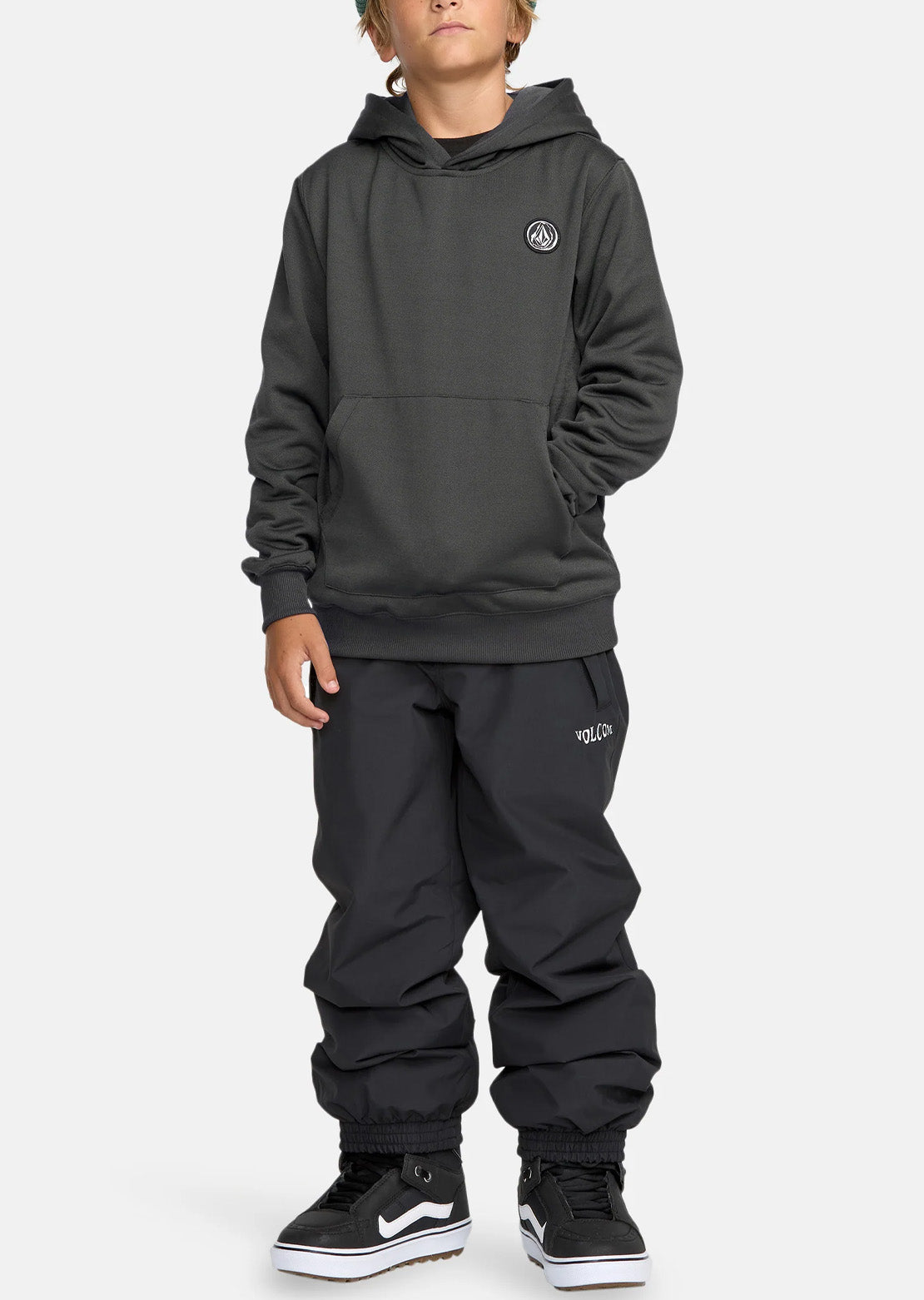 Volcom Junior Hydro Fleece Hood Dark Grey