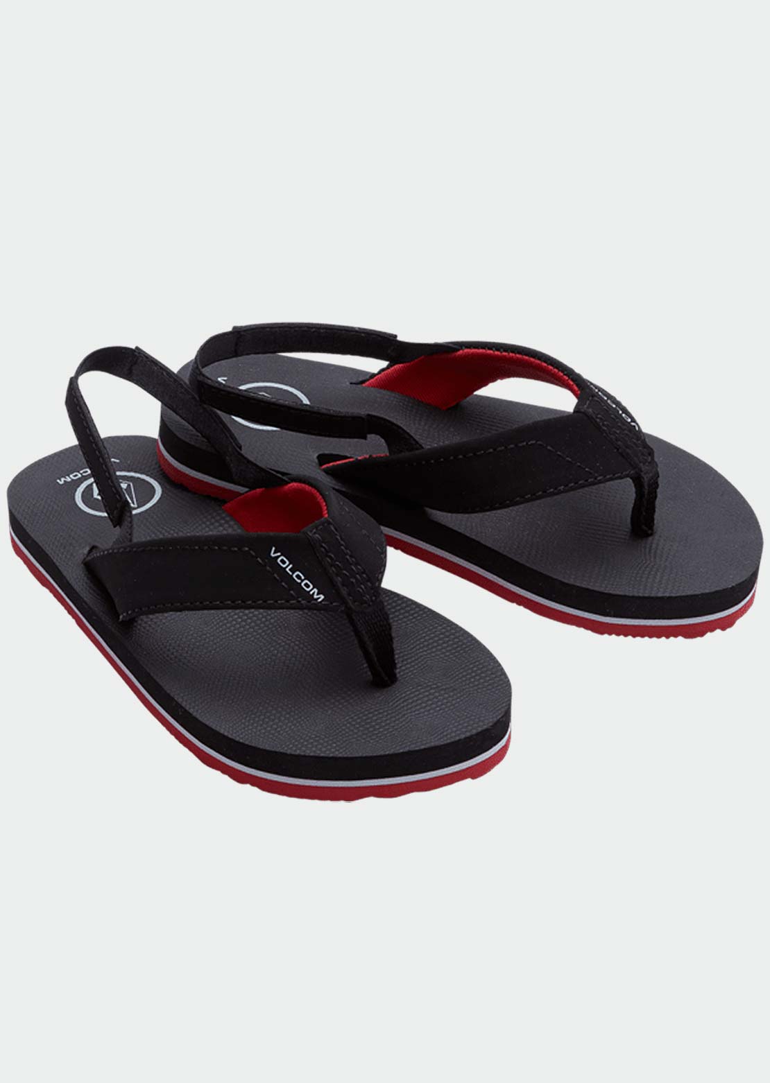 Volcom Junior Victor Little Sandals Black Red