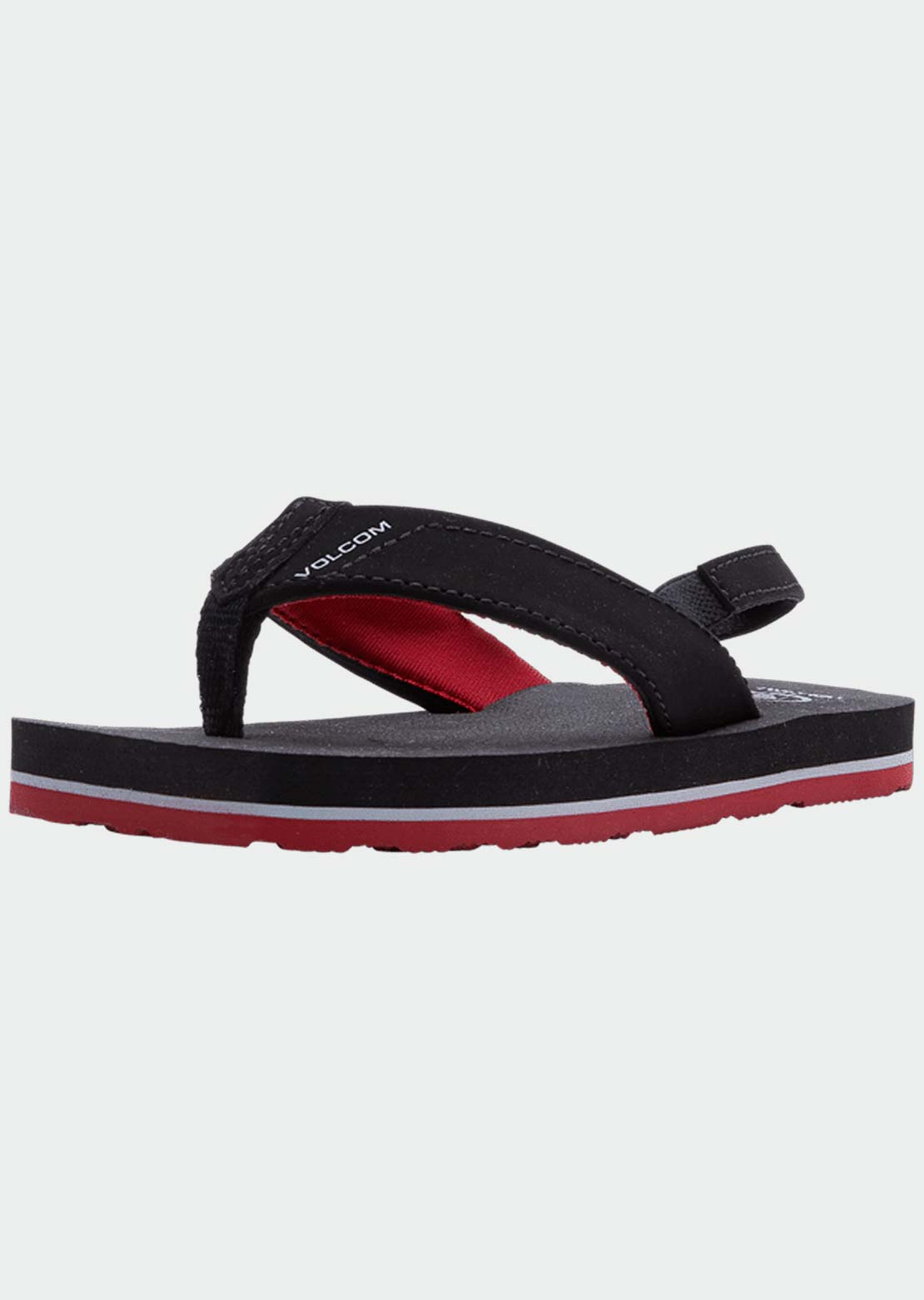 Volcom Junior Victor Little Sandals Black Red