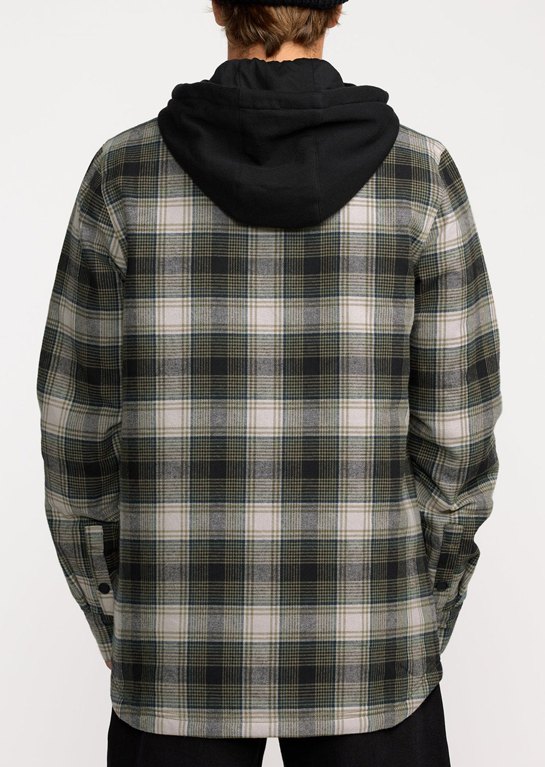Volcom Men's Kenson Insulated Flannel Jacket Black Green