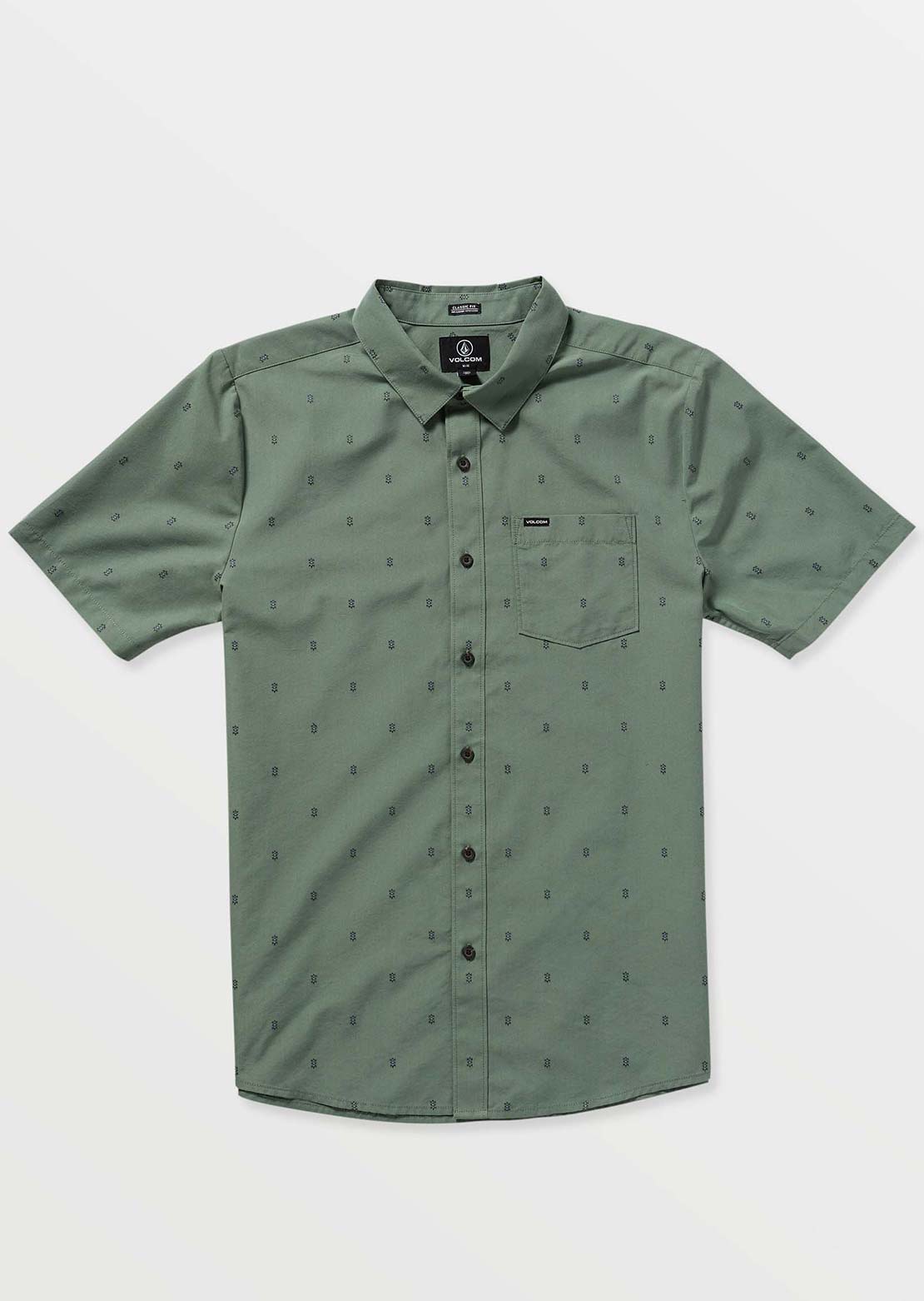 Volcom Men's Bankstone Button Up Shirt Light Olive