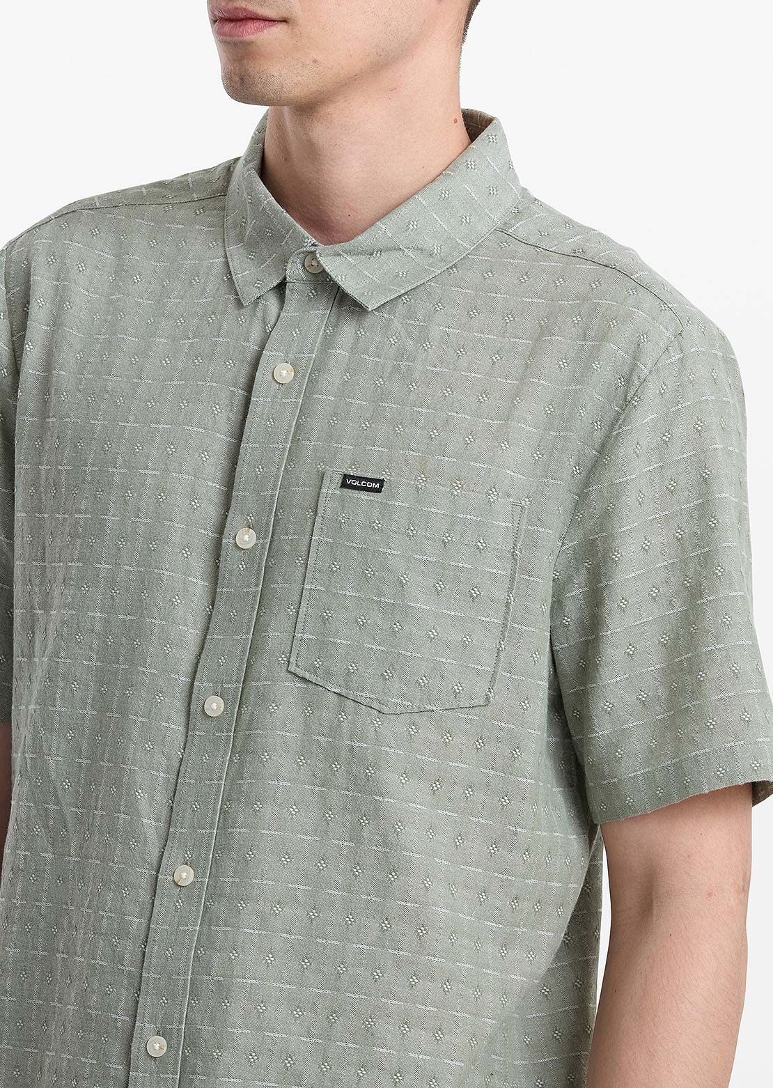 Volcom Men's Bankstone II Button Up Shirt Brolive