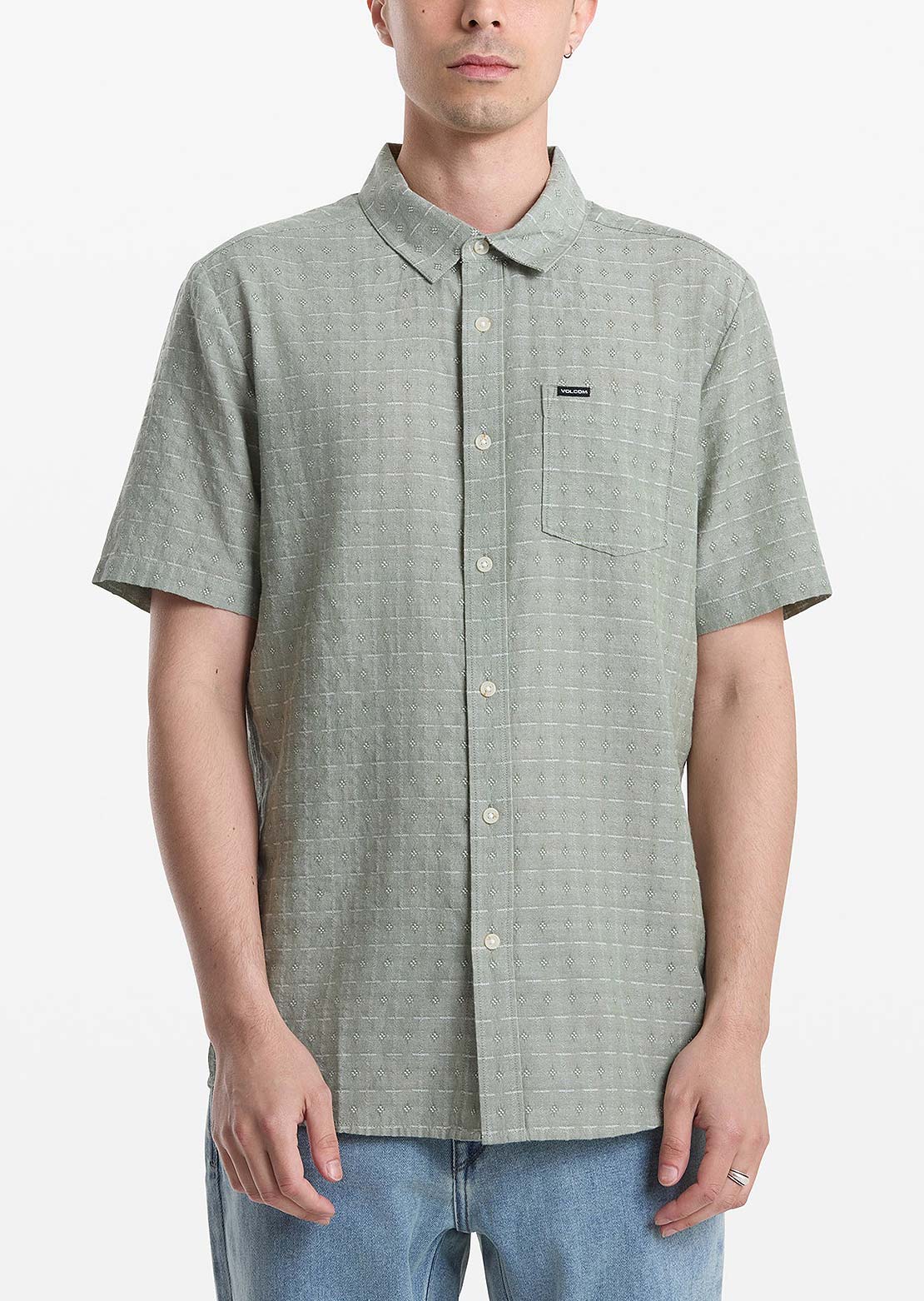 Volcom Men's Bankstone II Button Up Shirt Brolive