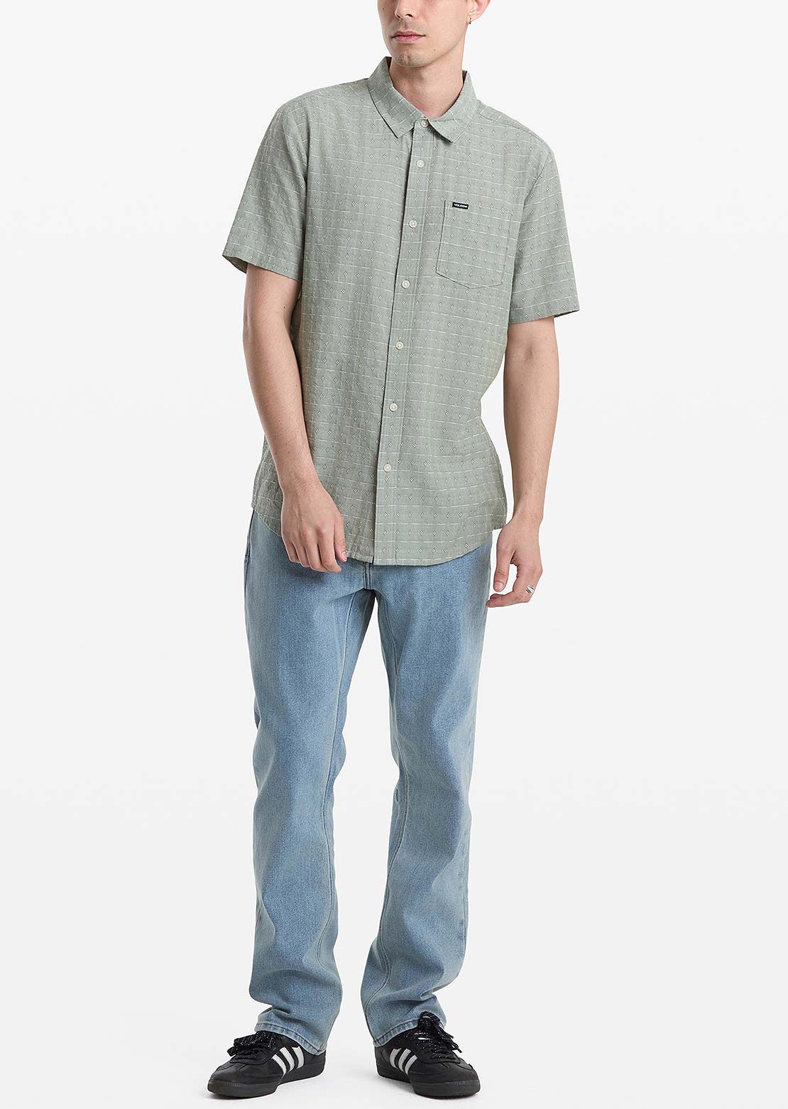 Volcom Men's Bankstone II Button Up Shirt Brolive
