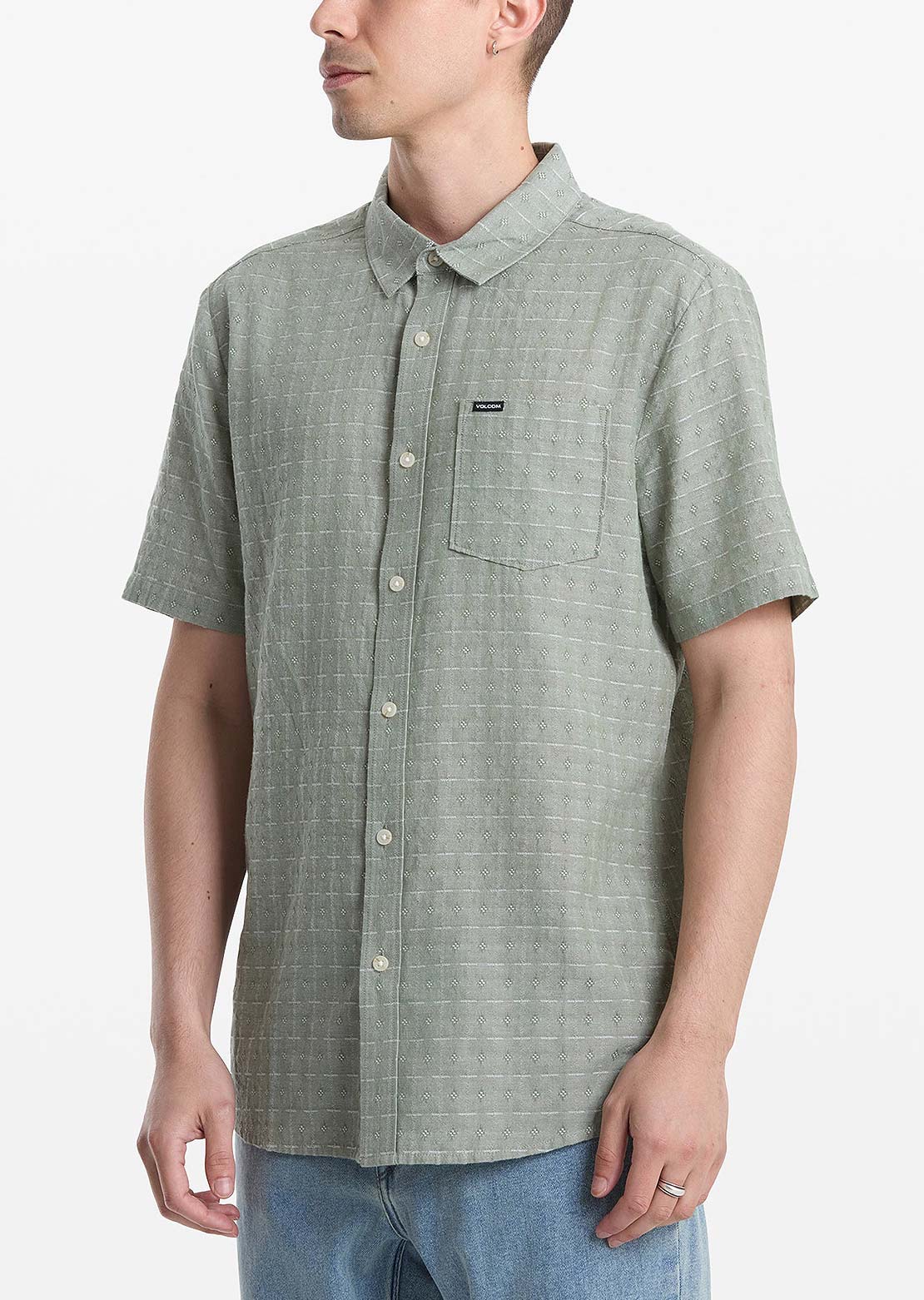 Volcom Men's Bankstone II Button Up Shirt Brolive