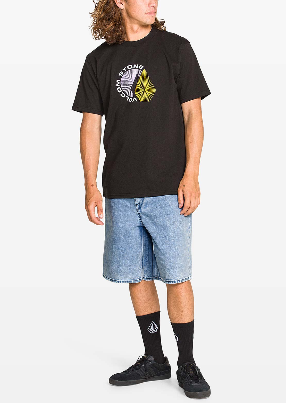 Volcom Men's Billow Denim Shorts Dusty Bowl Indigo