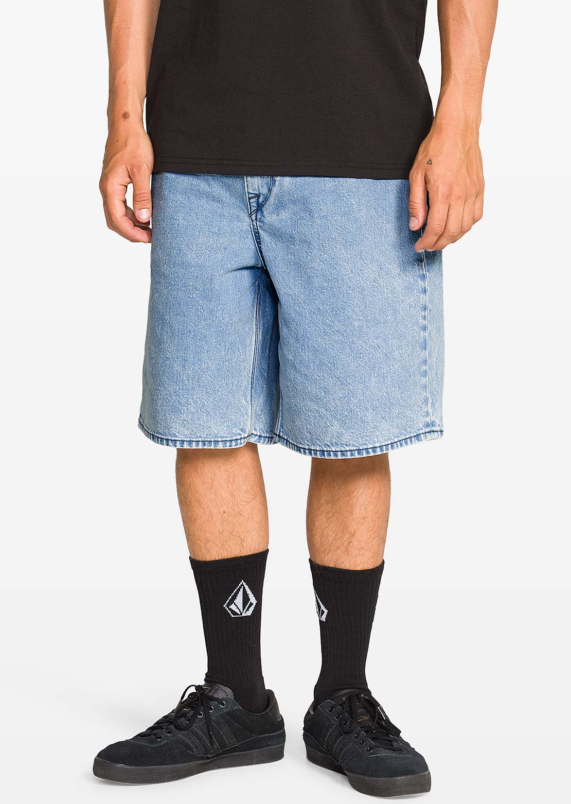 Volcom Men's Billow Denim Shorts Dusty Bowl Indigo