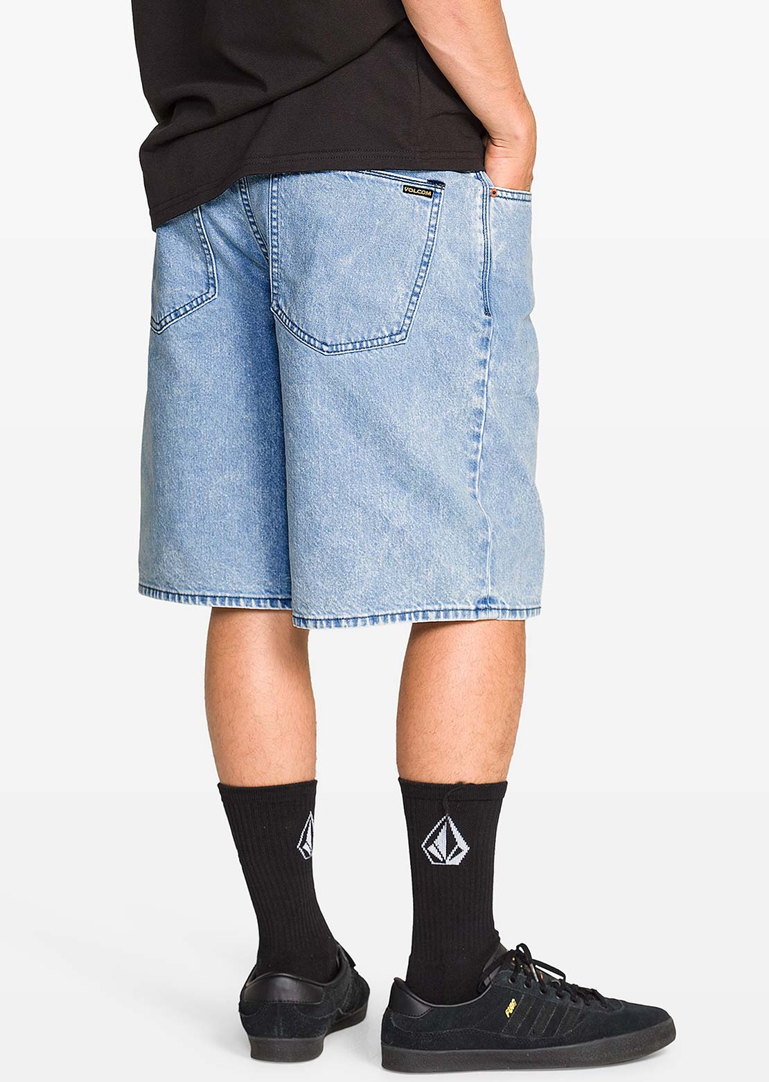 Volcom Men's Billow Denim Shorts Dusty Bowl Indigo