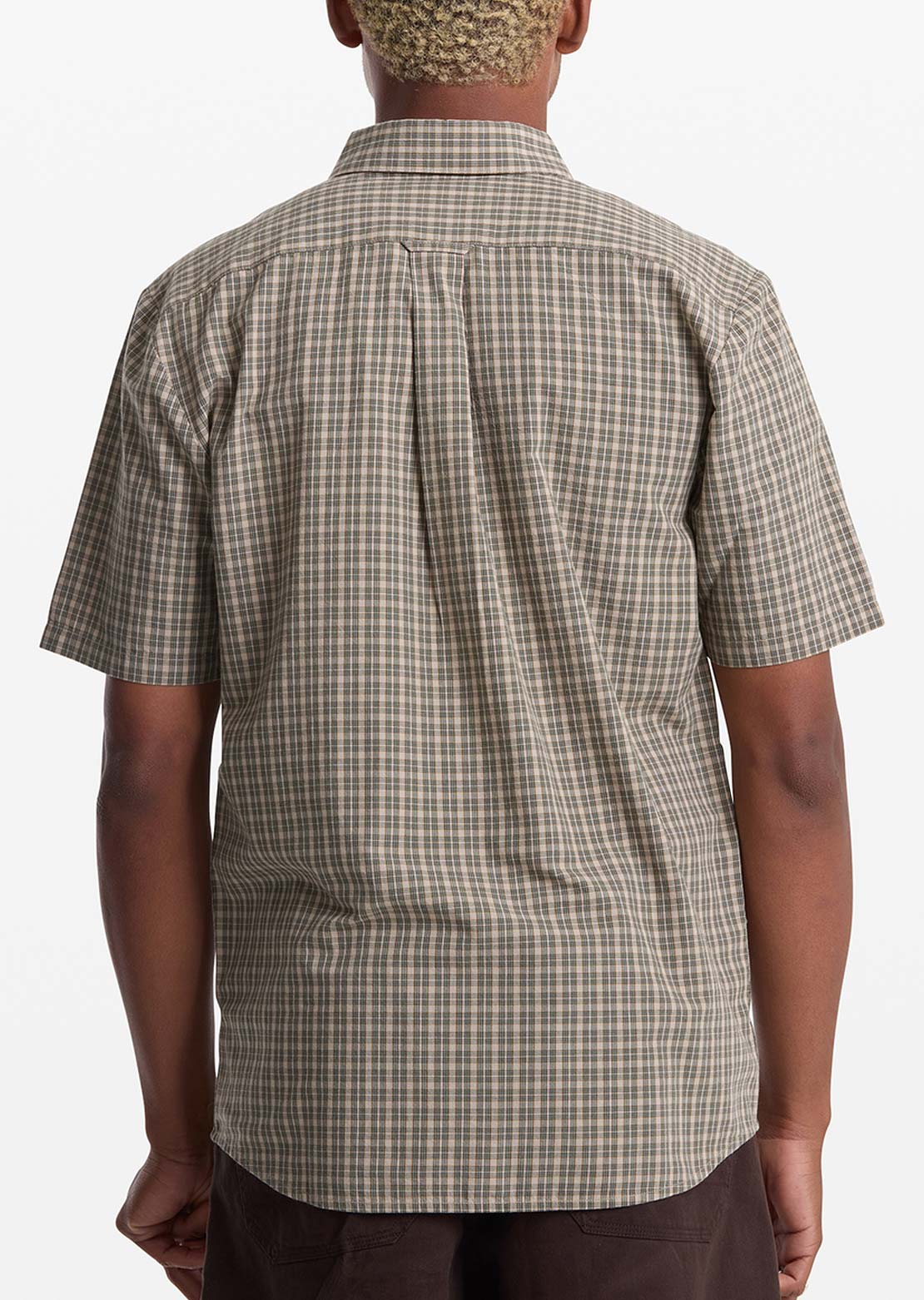 Volcom Men's Brewster Button Up Shirt Dirty White