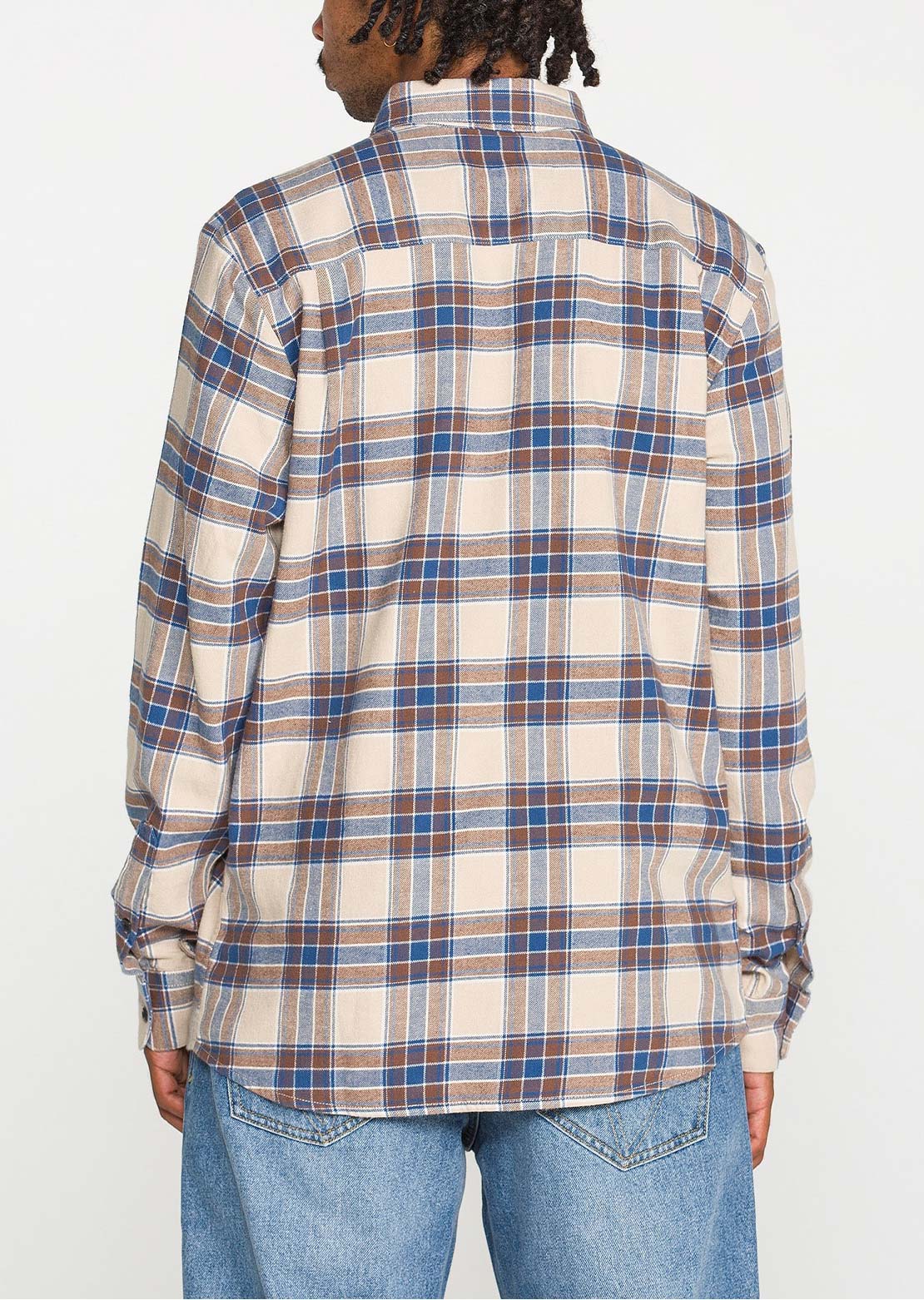 Volcom Men's Caden Plaid Long Sleeve Button Up Shirt Lkhaki