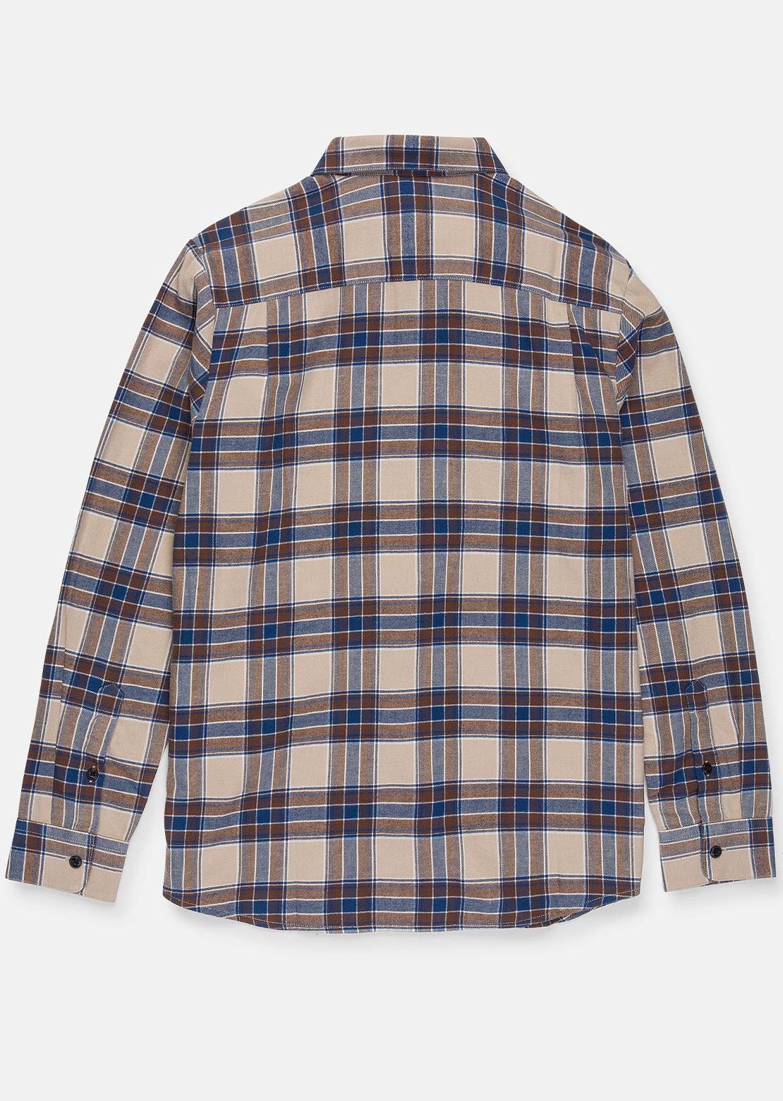 Volcom Men's Caden Plaid Long Sleeve Button Up Shirt Lkhaki