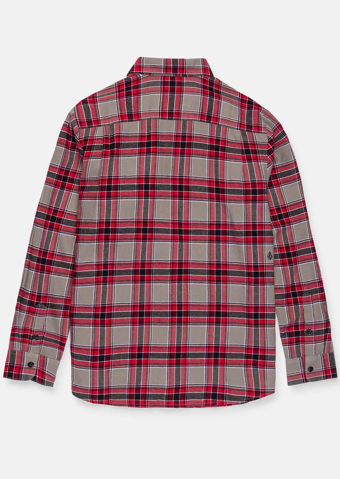Volcom Men's Caden Plaid Long Sleeve Button Up Shirt Moonbeam