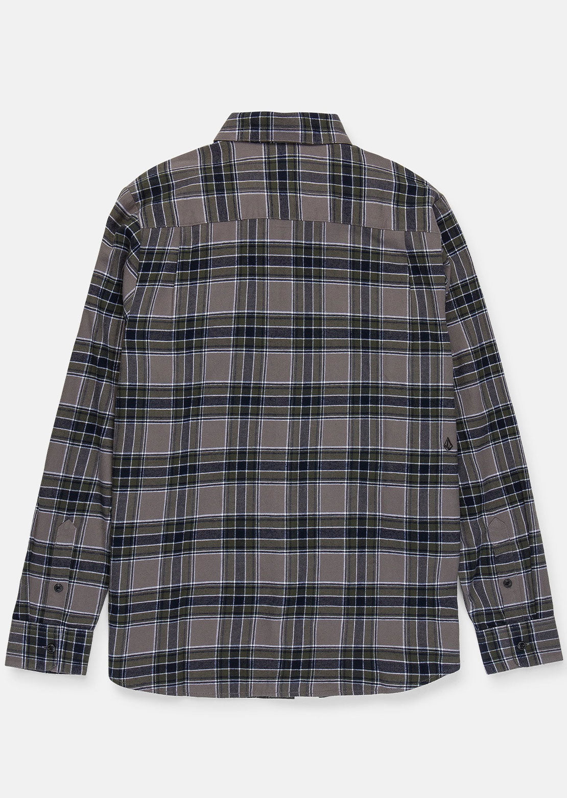 Volcom Men's Caden Plaid Long Sleeve Button Up Shirt Pewter