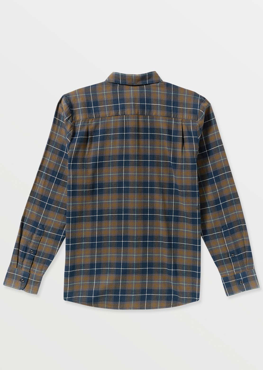 Volcom Men's Caden Plaid Long Sleeve Button Up Shirt Navy