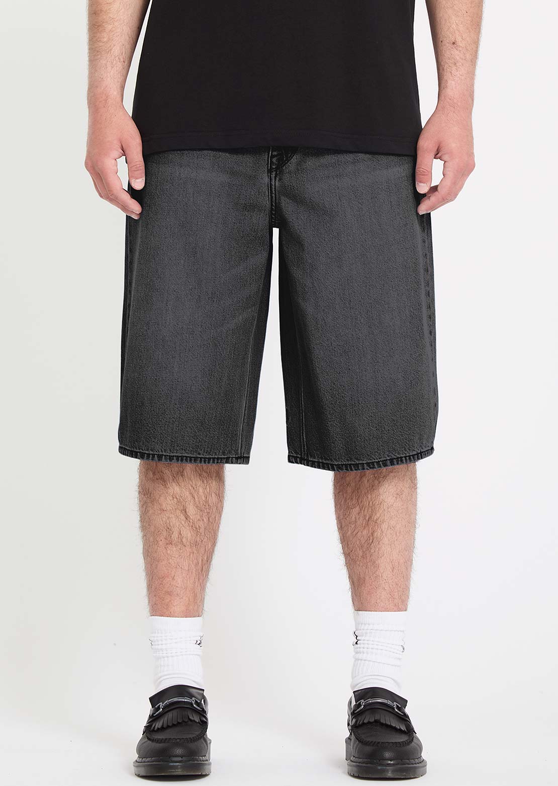 Volcom Men's Chillow Denim Shorts Black Grey