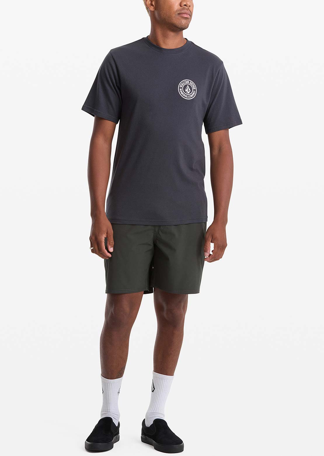 Volcom Men's Drain You T-Shirt Washed Black Heater