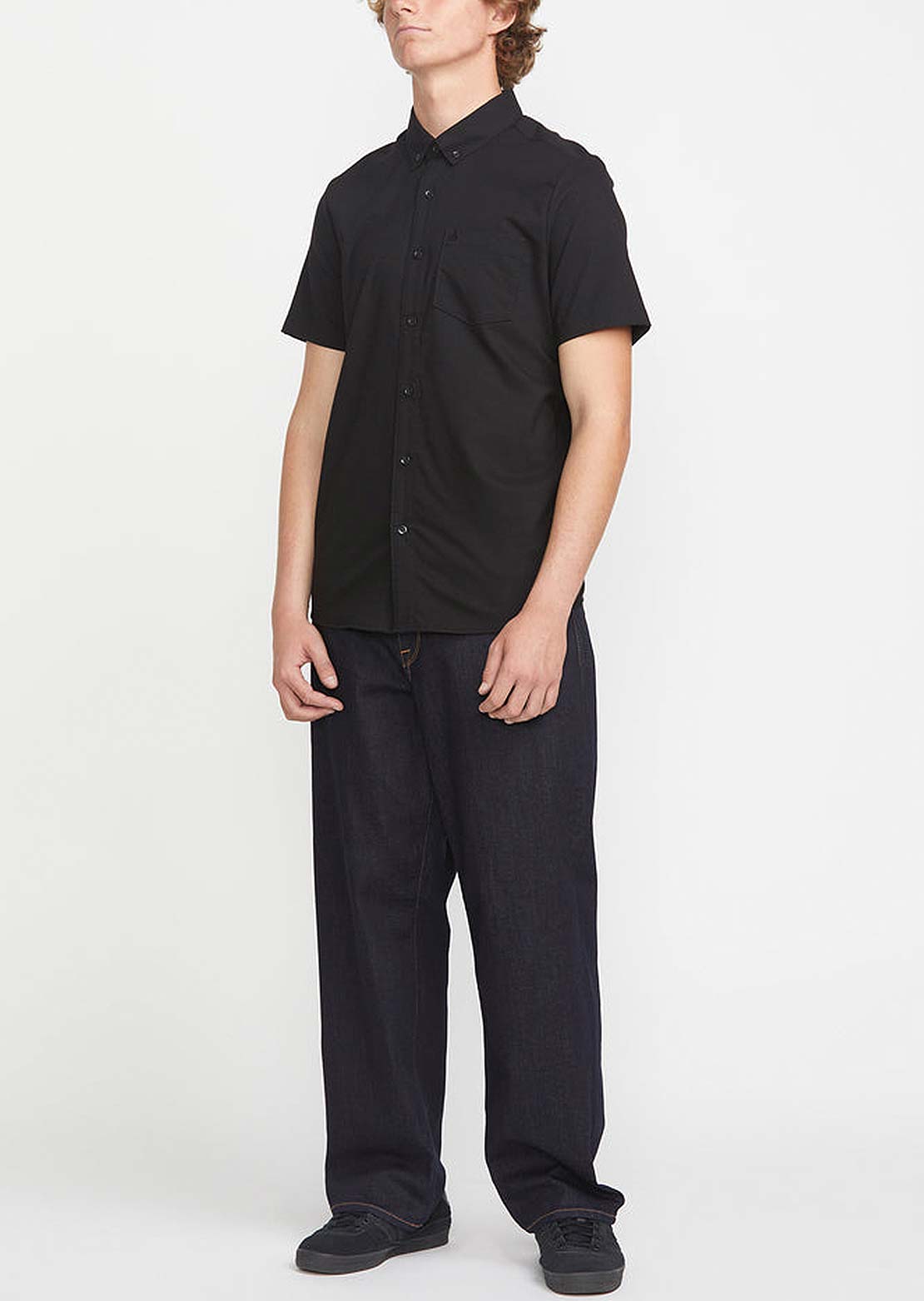 Volcom Men's Everett Oxford Button Up Shirt New Black