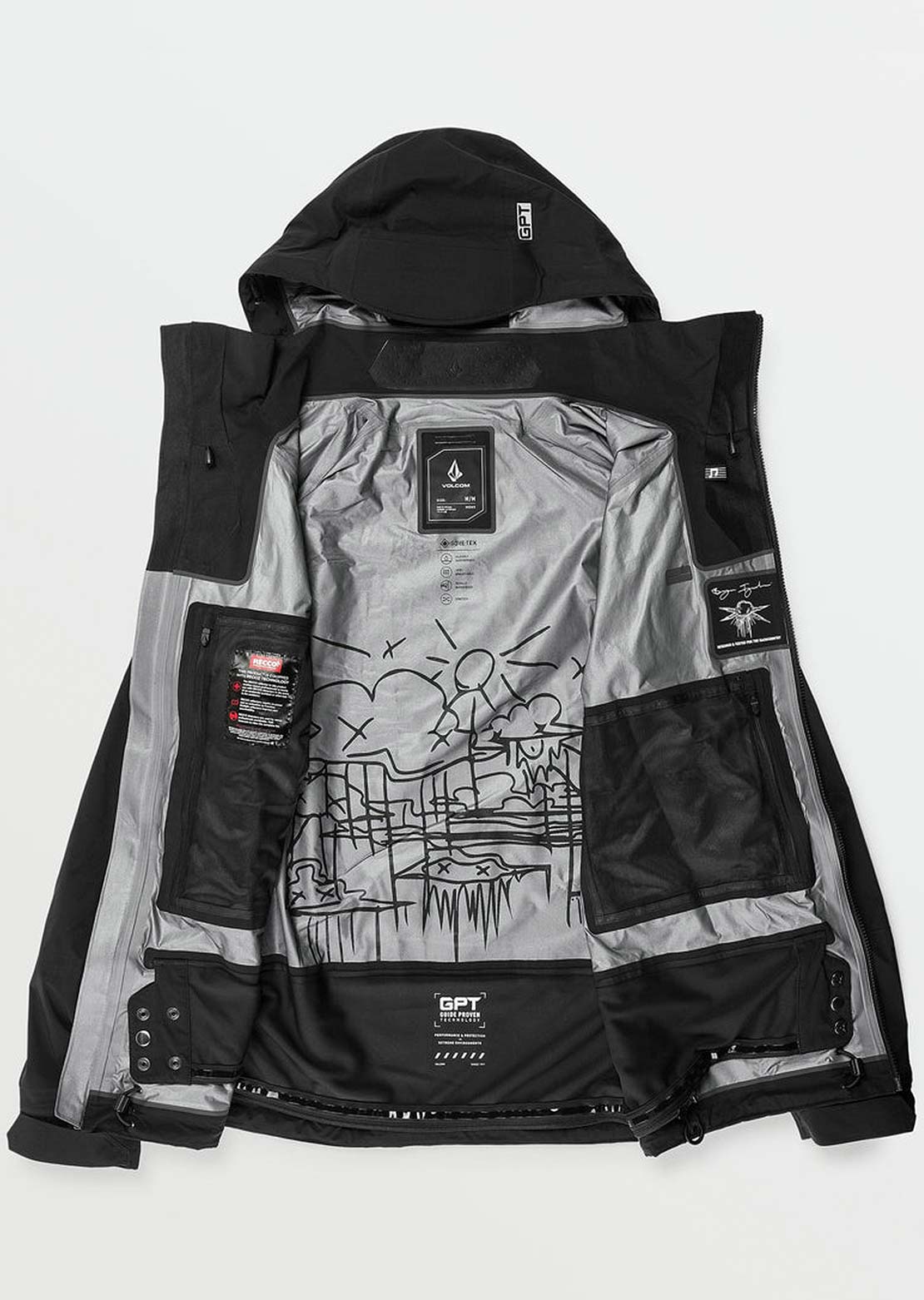 Volcom Men&#39;s Guch Stretch Gore Jacket Black