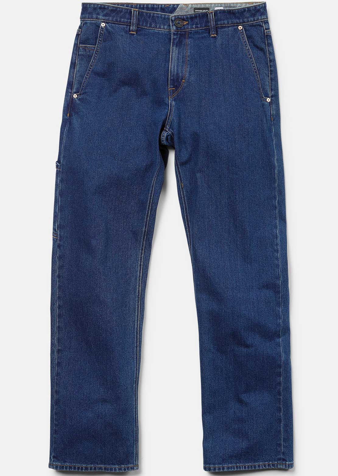 Volcom Men's Kinkade Utility Denim Pants Med Dark Indigo Blue