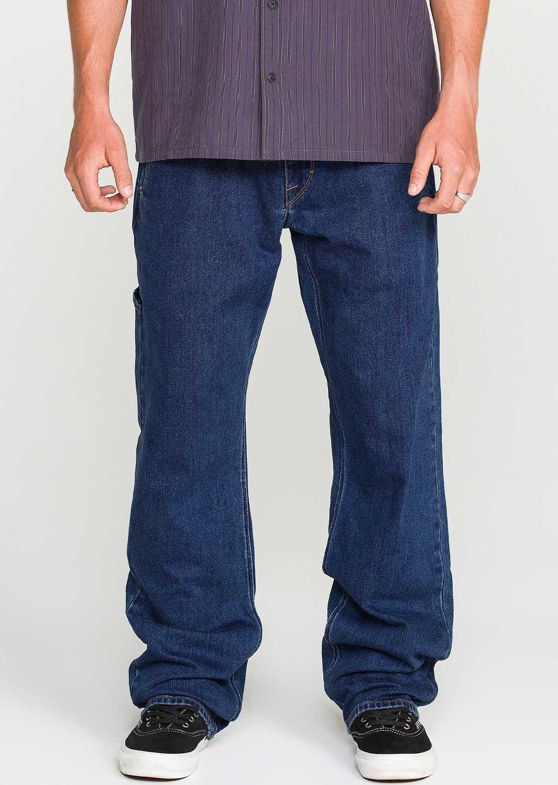 Volcom Men's Kinkade Utility Denim Pants Med Dark Indigo Blue