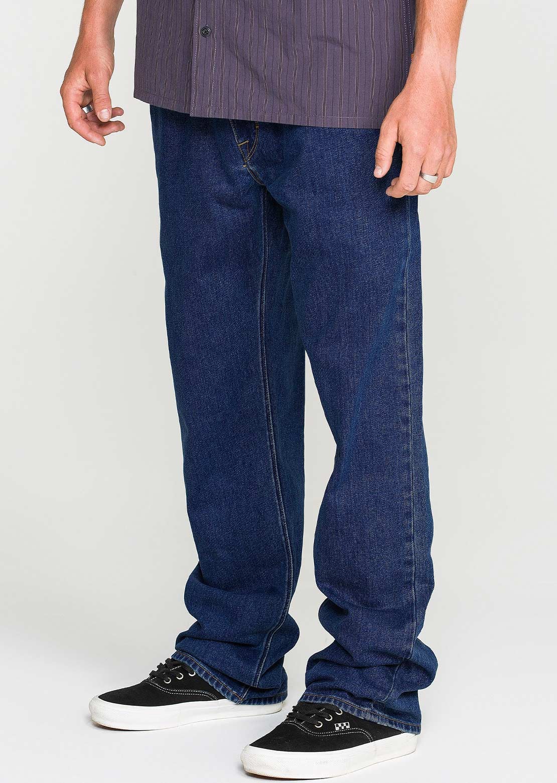 Volcom Men's Kinkade Utility Denim Pants Med Dark Indigo Blue