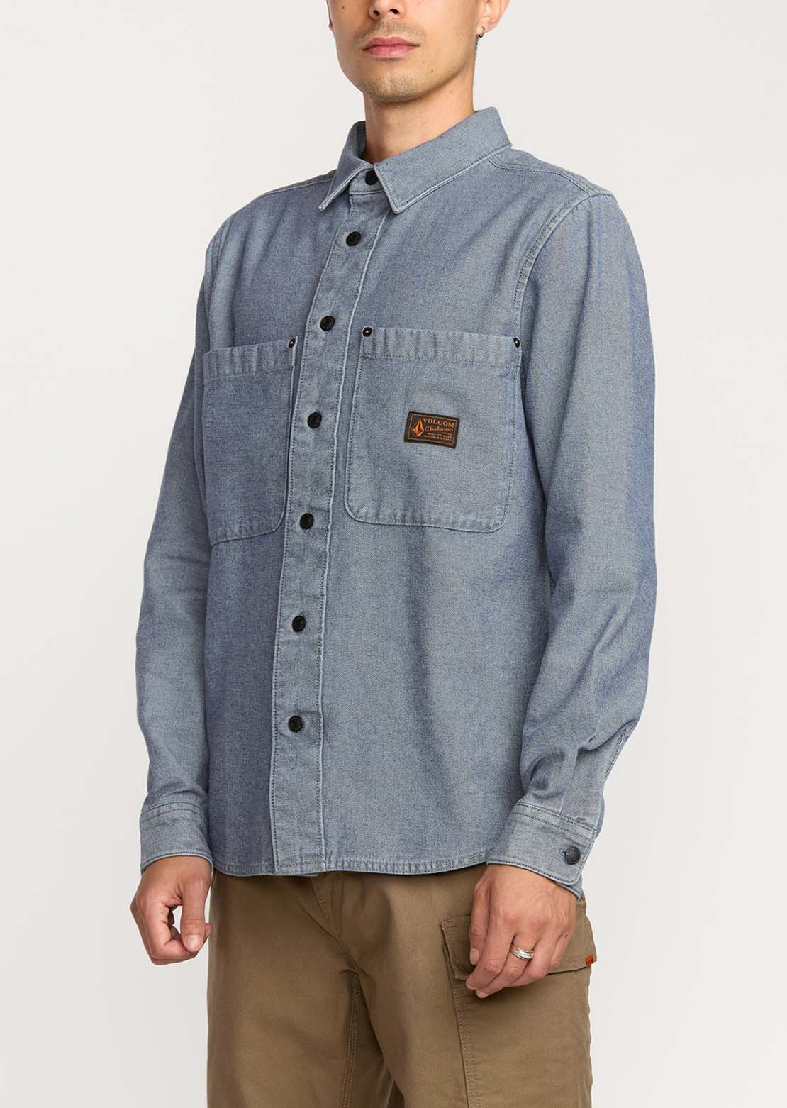 Volcom Men's Levelstone Long Sleeve Button Up Shirt Volcom Men's Levelstone Long Sleeve Button Up Shirt