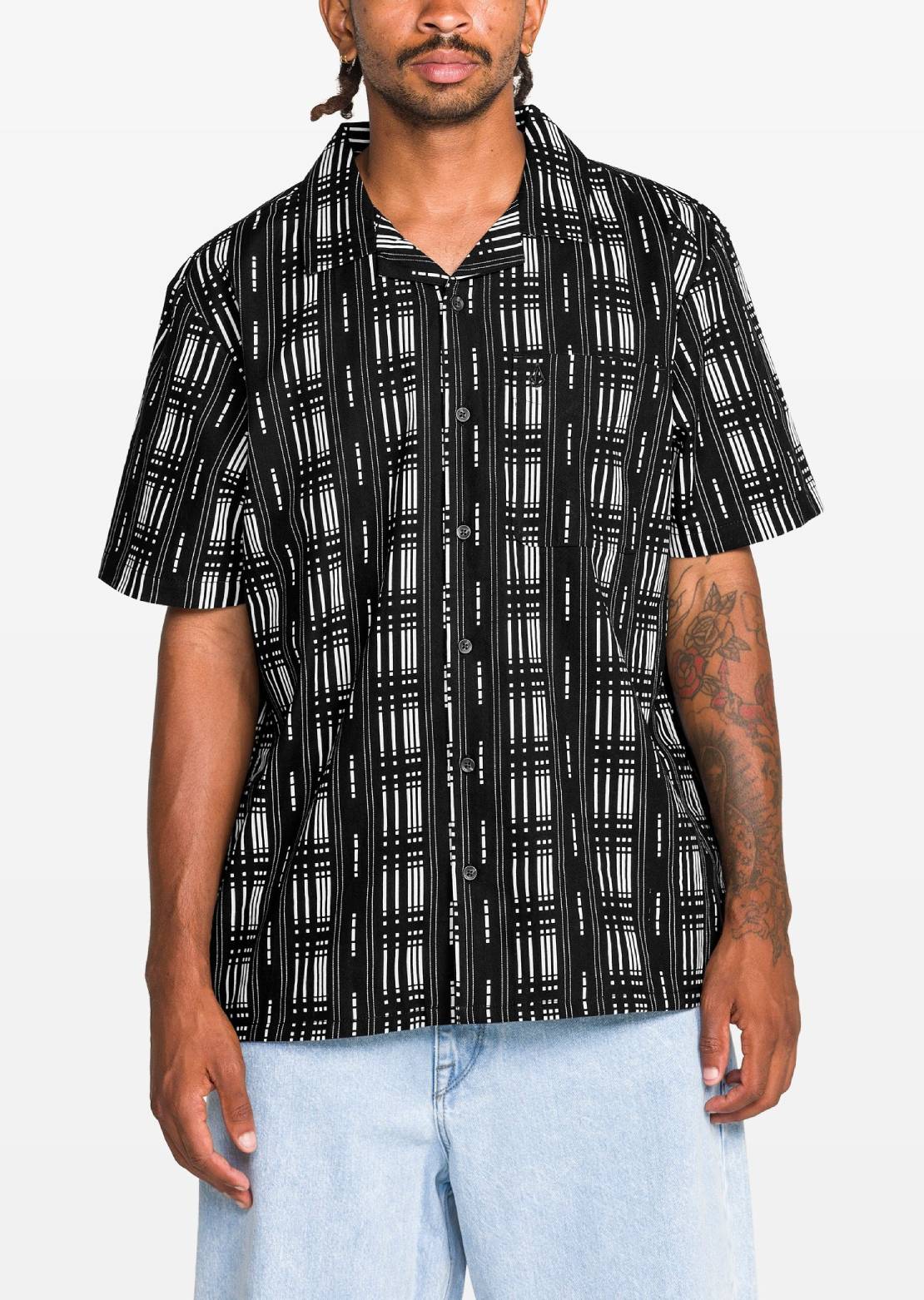 Volcom Men's Macros Button Up Shirt Black