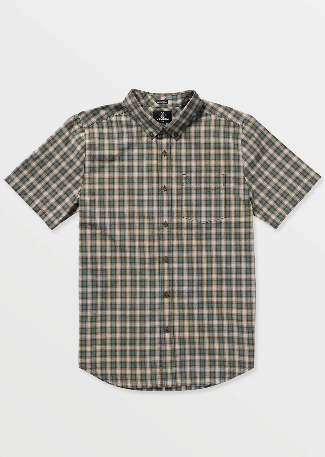 Volcom Men's Morphew Button Up Shirt Light Olive