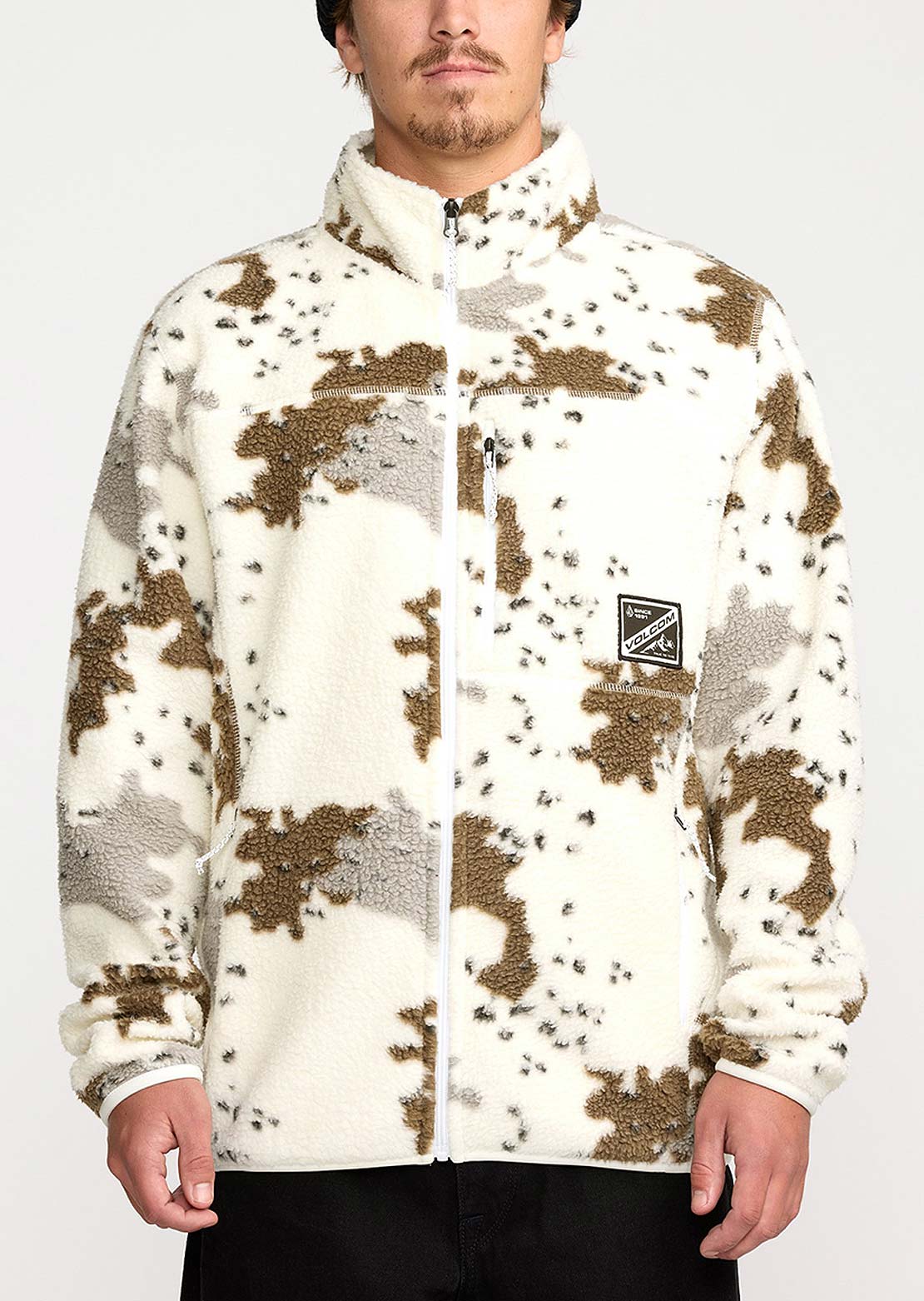 Volcom Men's Nelson Sherpa Full-Zip Fleece White