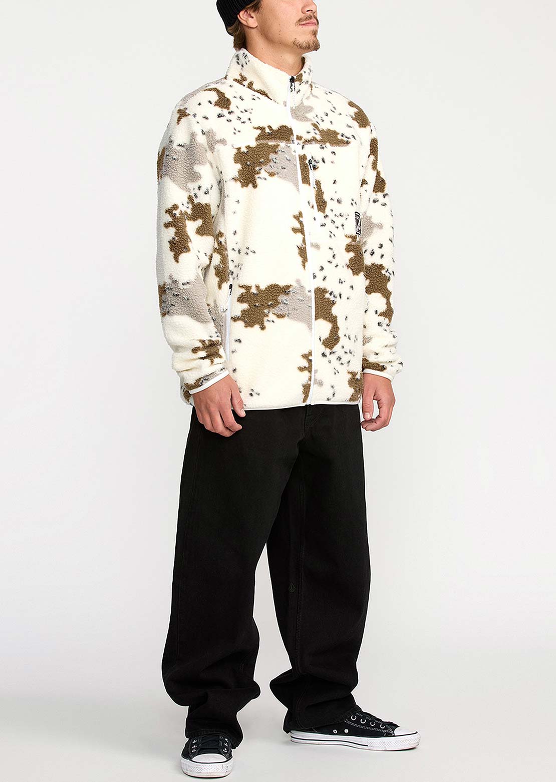 Volcom Men's Nelson Sherpa Full-Zip Fleece White
