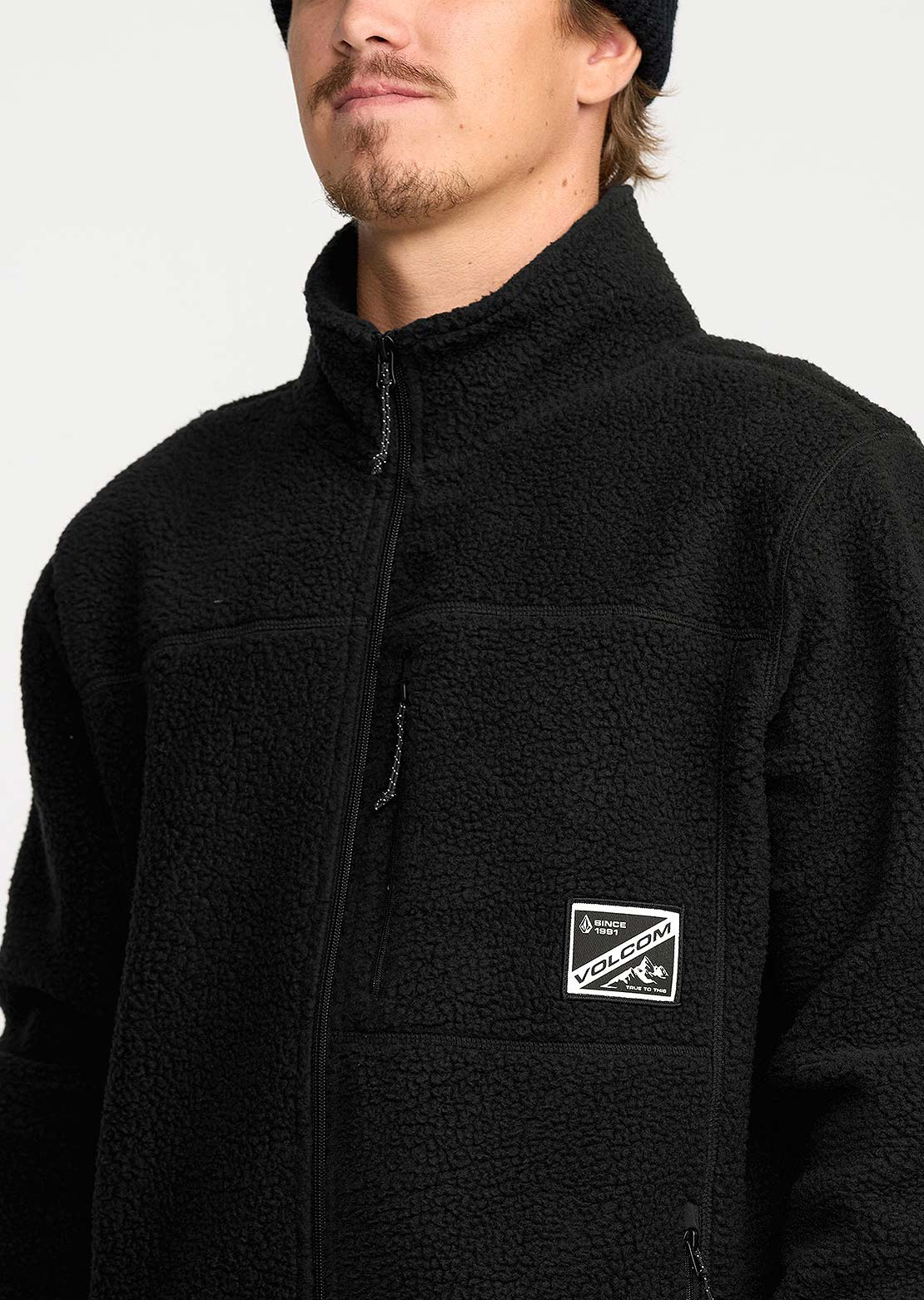 Volcom Men's Nelson Sherpa Full-Zip Fleece Black