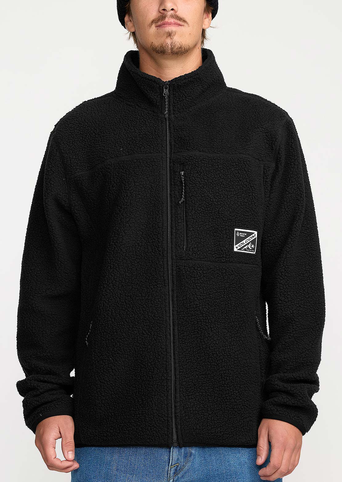 Volcom Men's Nelson Sherpa Full-Zip Fleece Black