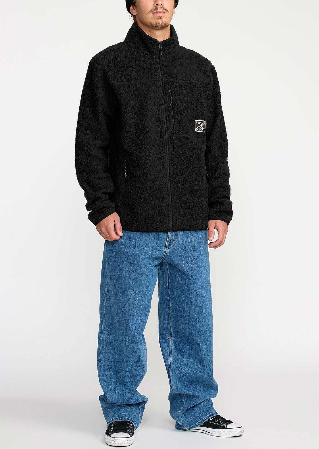 Volcom Men's Nelson Sherpa Full-Zip Fleece Black