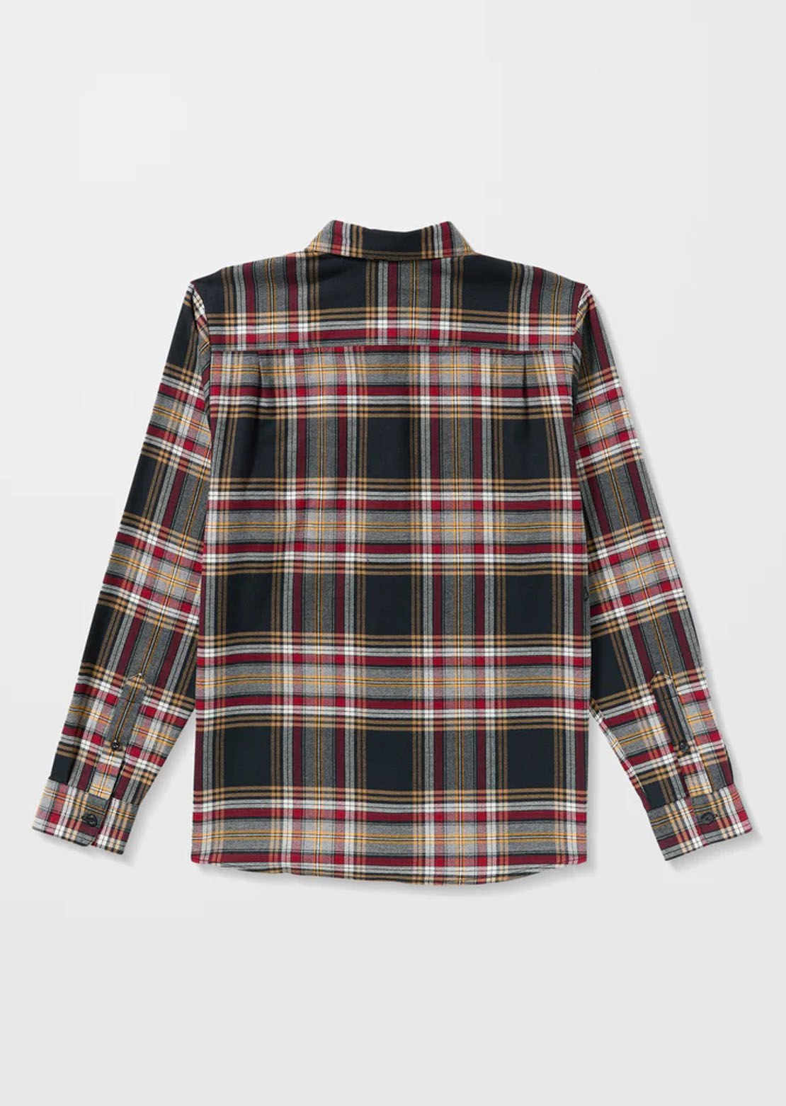 Volcom Men's Netastone Flannel Long Sleeve Button Up Shirt Antique Black