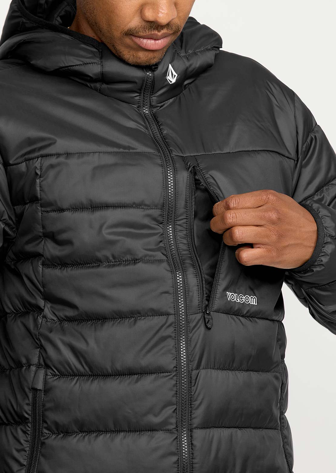 Volcom Men's Puff Puff Hooded Jacket Black