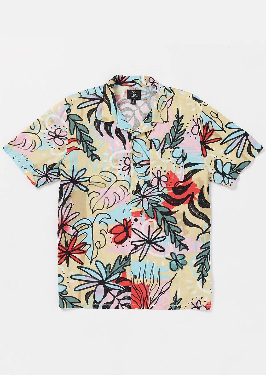 Volcom Men&#39;s Purestone SS Button Up Shirt Fog