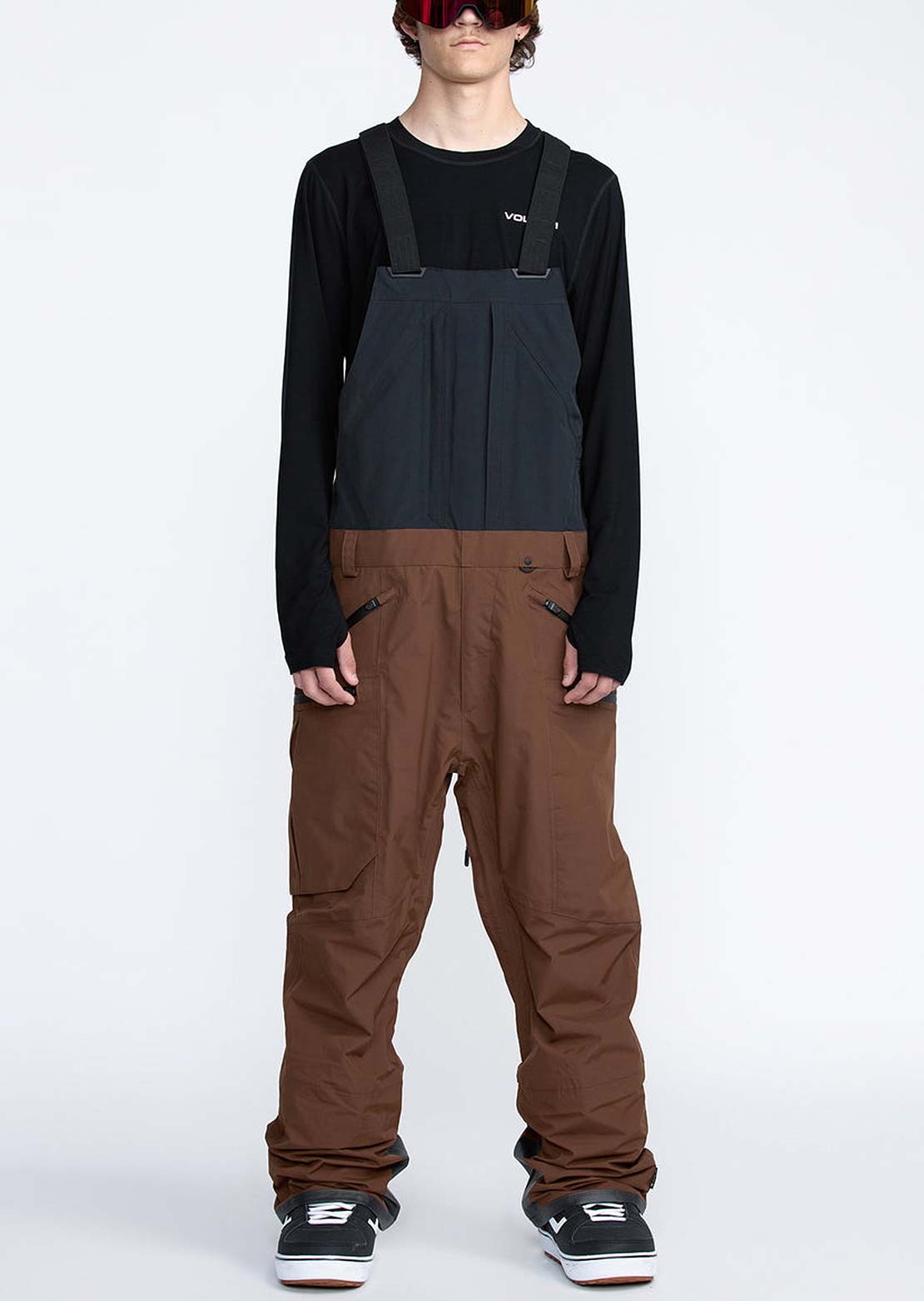 Volcom Men's Rain GORE-TEX Bib Overall Pants Brown