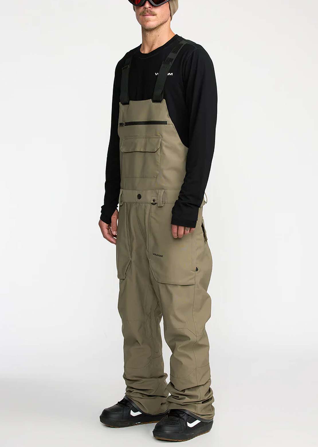 Volcom Men's Roan Bib Overall Pants Military