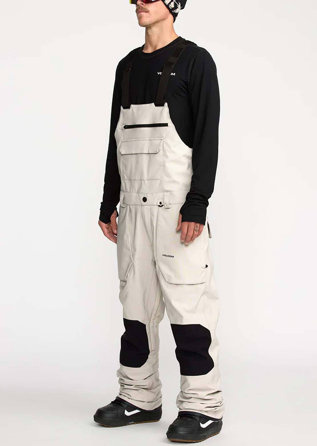 Volcom Men's Roan Bib Overall Pants Stone