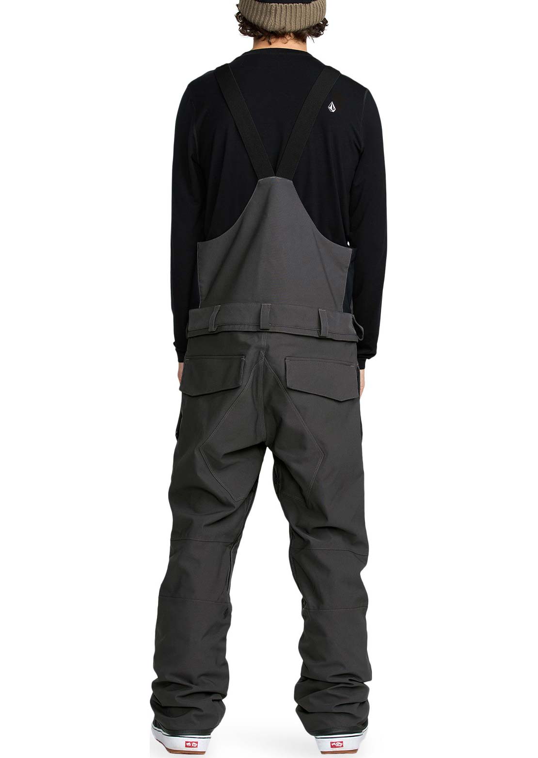 Volcom Men's Roan Bib Overall Pants Dark Grey