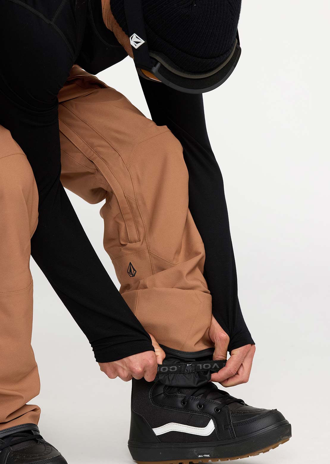 Volcom Men's Roan Bib Overall Pants Terra Brown