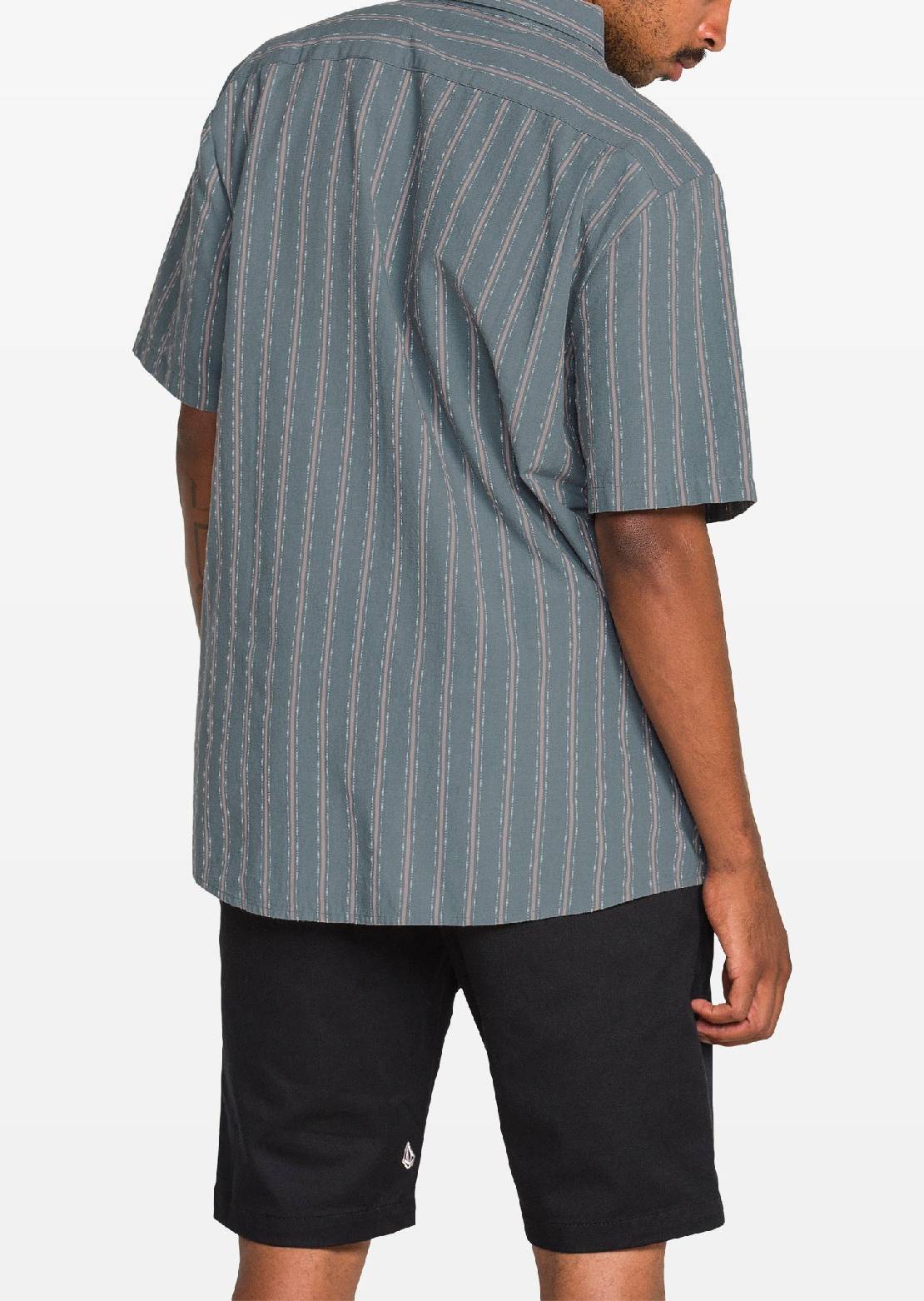 Volcom Men's Sato Stripe Button Up Shirt Tradewinds