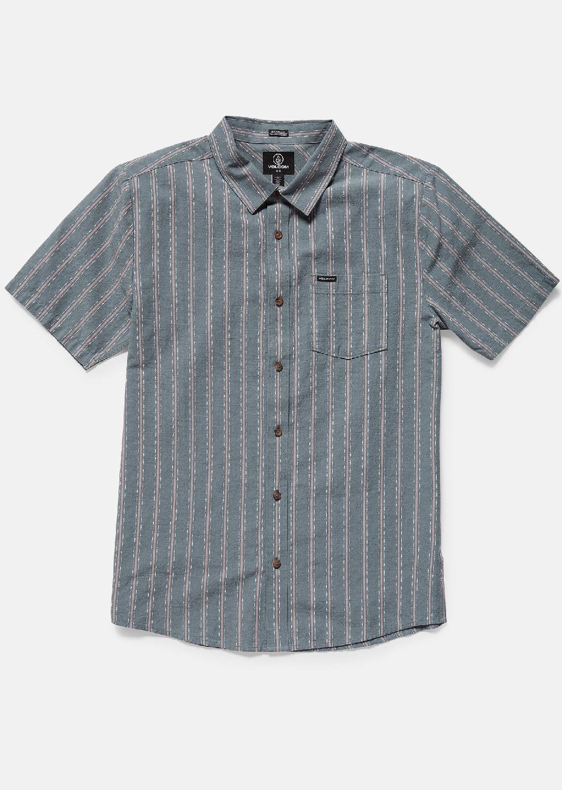 Volcom Men's Sato Stripe Button Up Shirt Tradewinds