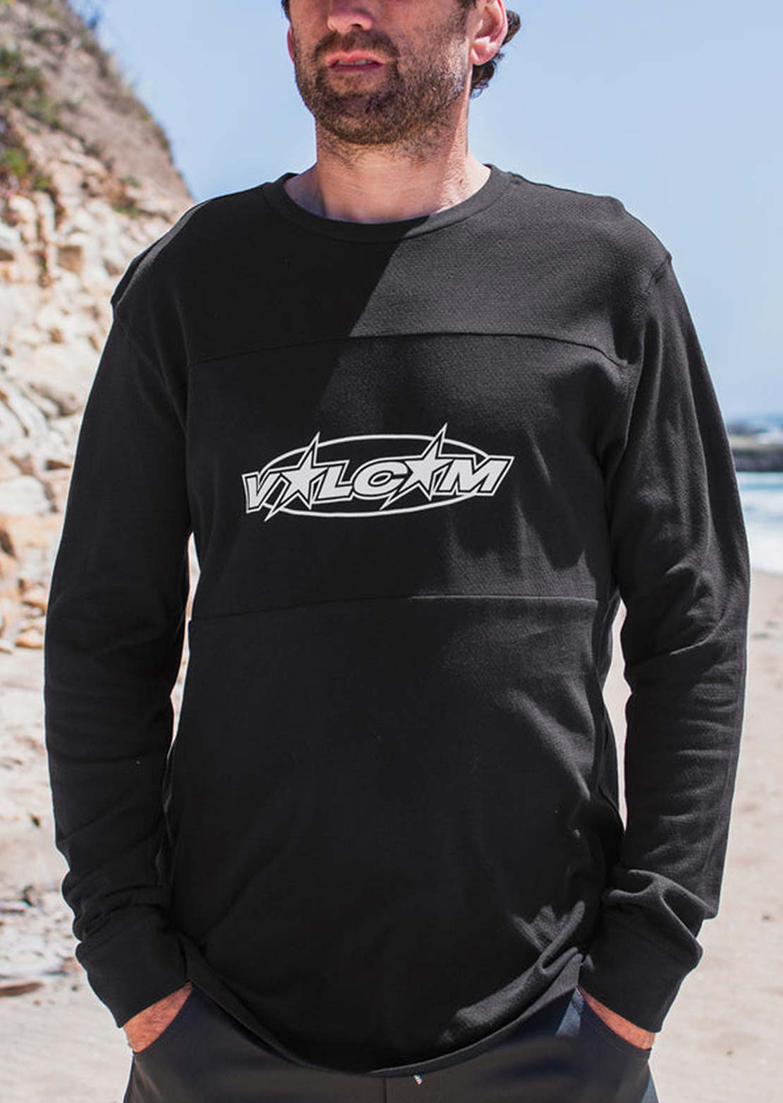 Volcom Men's Sendstone Crew Longsleeve Black